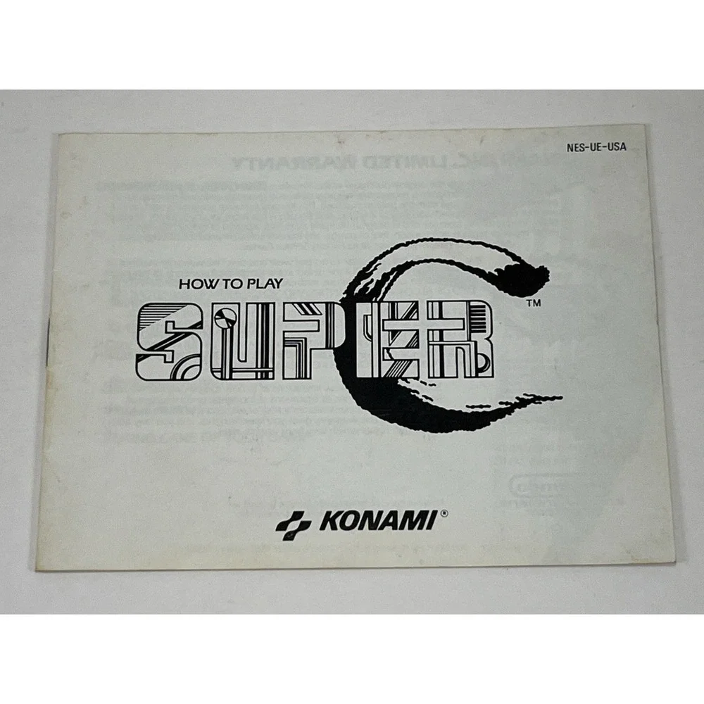 Super C Contra 2 NES Instruction Manual Nintendo Booklet Konami